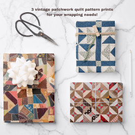 Vintage Patchwork-Quilts Stilvoll Geschenkpapier Set