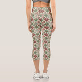 Vintage-Patchwork-Steppdecke-Weihnachtsmuster Capri Leggings (Rückseite)