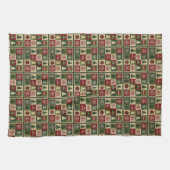 Vintage, Patchwork-Steppoptik rustikaler Weihnacht Geschirrtuch (Horizontal)