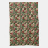 Vintage, Patchwork-Steppoptik rustikaler Weihnacht Geschirrtuch (Vertikal)