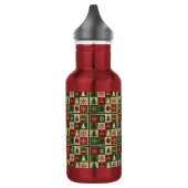 Vintage, Patchwork-Steppoptik rustikales Weihnacht Edelstahlflasche (Links)