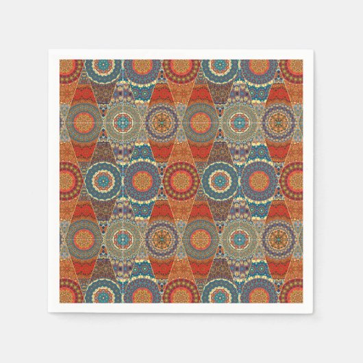Vintage patchwork with floral mandala elemente serviette (Vorderseite)