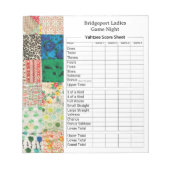 Vintage Patchwork Yahtzee Abend Notizblock (Vorderseite)
