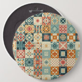 Vintage, patchworkartiger Quilt-Look Button (Vorne & Hinten)