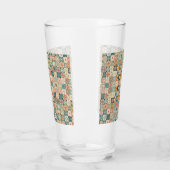 Vintage, patchworkartiger Quilt-Look Glas (Links)