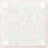 Vintage, patchworkartiger Quilt-Look Glasuntersetzer (Rückseite)