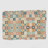 Vintage, patchworkartiger Quilt-Look Golfhandtuch (Horizontal)