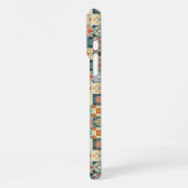 Vintage, patchworkartiger Quilt-Look iPhone Hülle (Linke Seite)