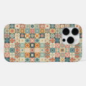 Vintage, patchworkartiger Quilt-Look iPhone Hülle (Rückseite (Horizontal))