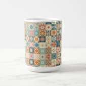Vintage, patchworkartiger Quilt-Look Kaffeetasse (Mittel)