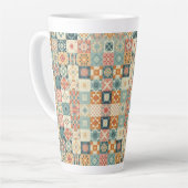 Vintage, patchworkartiger Quilt-Look Milchtasse (Linke Ecke)