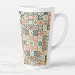 Vintage, patchworkartiger Quilt-Look Milchtasse