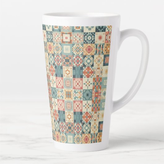 Vintage, patchworkartiger Quilt-Look Milchtasse (Rechts)