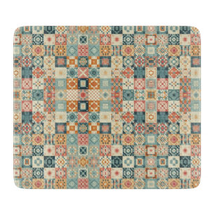 Vintage, patchworkartiger Quilt-Look Schneidebrett