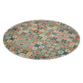 Vintage, patchworkartiger Quilt-Look Schneidebrett (Ecke)