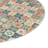 Vintage, patchworkartiger Quilt-Look Schneidebrett (Ecke)