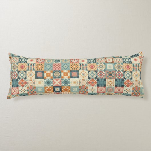 Vintage, patchworkartiger Quilt-Look Seitenschläferkissen (Vorderseite)