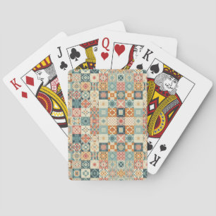 Vintage, patchworkartiger Quilt-Look Spielkarten