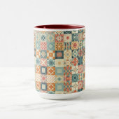 Vintage, patchworkartiger Quilt-Look Tasse (Zentrum)