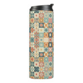Vintage, patchworkartiger Quilt-Look Thermosbecher (Nach links gedreht)