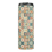 Vintage, patchworkartiger Quilt-Look Thermosbecher (Rückseite)