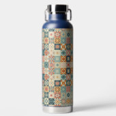 Vintage, patchworkartiger Quilt-Look Trinkflasche (Vorderseite)