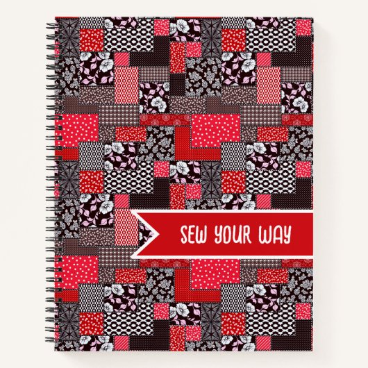 Vintage-Patchworkmuster Notizblock (Vorderseite)