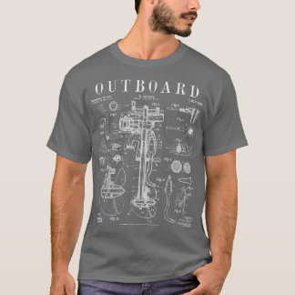 Vintage Patent für Außenbordmotor für Fischerboot T-Shirt