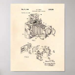 Vintage Patent-Kunst der Kamera-1966 - altes Peper Poster