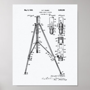 Vintage Patent-Kunst des Stativ-1941 - Weißbuch Poster