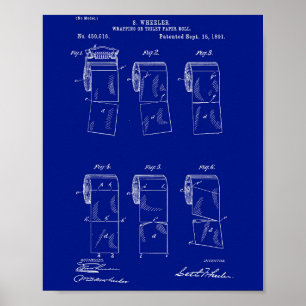 Vintage-Patent-Wandkunst: Toilettenpapier, 1891 Poster