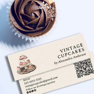Vintage-Pâtisserie-Süßigkeiten-Konditor Mini Visitenkarte