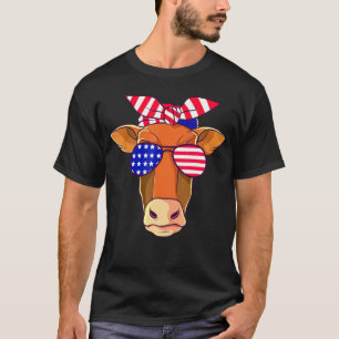 Vintage Patriot Kuh 4. Juli Amerikanische Flagge U T-Shirt