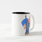  Vintage Patriotic 4th of July Design Zweifarbige Tasse (VorderseiteRechts)