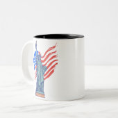  Vintage Patriotic 4th of July Design Zweifarbige Tasse (Vorderseite Links)