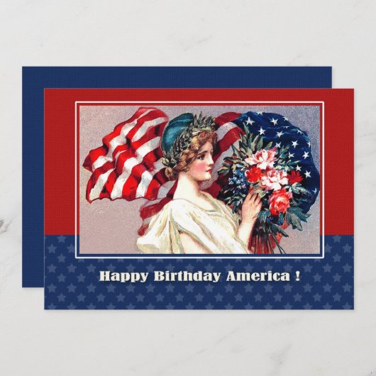 Vintage Patriotic Design Card zum 4. Juli Karte (Vorne/Hinten)