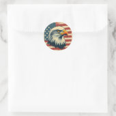 Vintage Patriotic Eagle Print – USA Flag Runder Aufkleber (Tasche)
