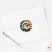 Vintage Patriotic Eagle Print – USA Flag Runder Aufkleber (Umschlag)