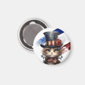Vintage Patriotic Kitten Magnet (Vorderseite/Rückseite)
