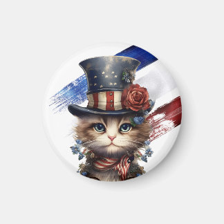 Vintage Patriotic Kitten Magnet