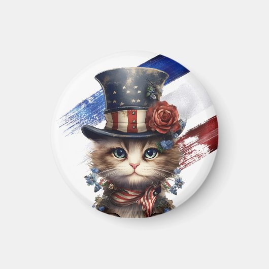 Vintage Patriotic Kitten Magnet (Vorne)