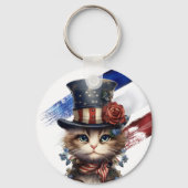 Vintage Patriotic Kitten Schlüsselanhänger (Rückseite)