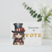 Vintage Patriotic Kitten Vote Postkarte (Stehend Vorderseite)