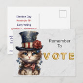 Vintage Patriotic Kitten Vote Postkarte (Vorne/Hinten)
