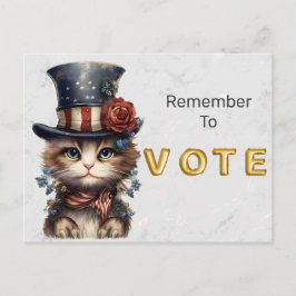 Vintage Patriotic Kitten Vote Postkarte