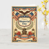 Vintage Patriotic Memorial Day Karte (Gelbe Blume)