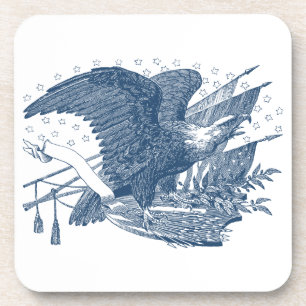 Vintage Patriotic Screening Eagle USA Flag Pfeile Getränkeuntersetzer