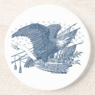Vintage Patriotic Screening Eagle USA Flag Pfeile Getränkeuntersetzer