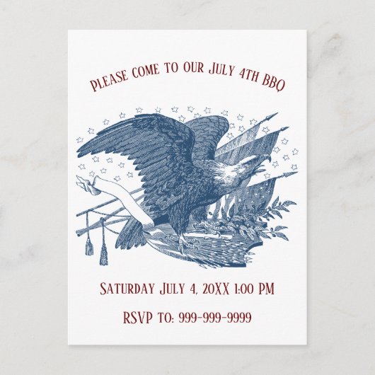 Vintage Patriotic Screening Eagle USA Flag Pfeile Postkarte (Vorderseite)