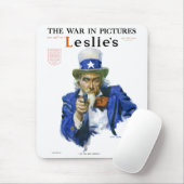 Vintage Patriotic Uncle Sam Magazine Cover Art Mousepad (Mit Mouse)